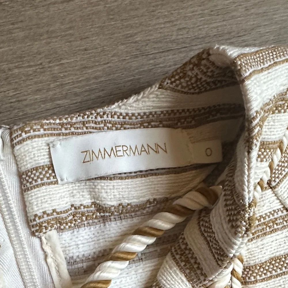 Zimmerman Lace-Up Striped Cotton-Blend Mini Dress - Picture 6 of 8